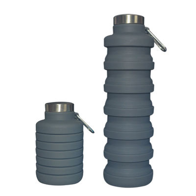 खरीदें New Item Custom Logo 700ml Drink Bottle Black Silicone Water Bottle Collapsible online manufacture