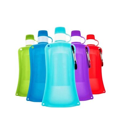 0.5L बंधनेवाला सिलिकॉन पानी की बोतल दैनिक पोर्टेबल आउटडोर खेल पानी की बोतल