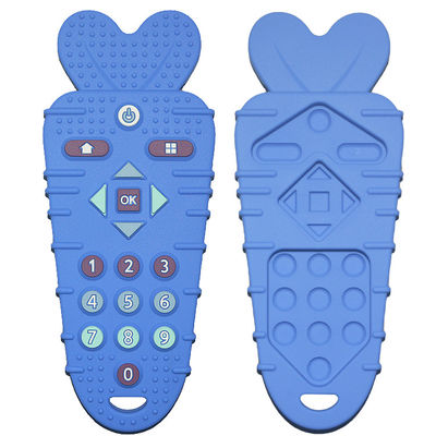 टिकाऊ सिलिकॉन बेबी Teether कस्टम रंग नरम टीवी रिमोट Teether