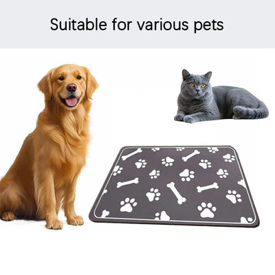 Non-slip, Waterproof And Splash-proof Feeding Mat, Reusable Dog Urine Pet Mat, Bone-shaped Food Water Bowl, Dog Food Mat